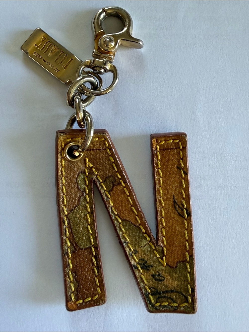 'N' Initial Leather Keychain Charm - Alviero Martini